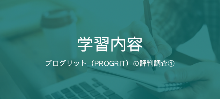 「プログリット（PROGRIT）の評判調査」の学習内容をイメージした画像